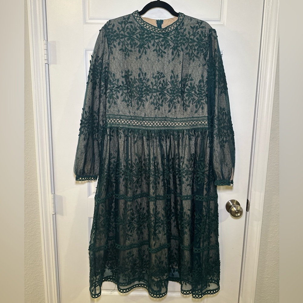 Ivy City Co Green Lace Dress